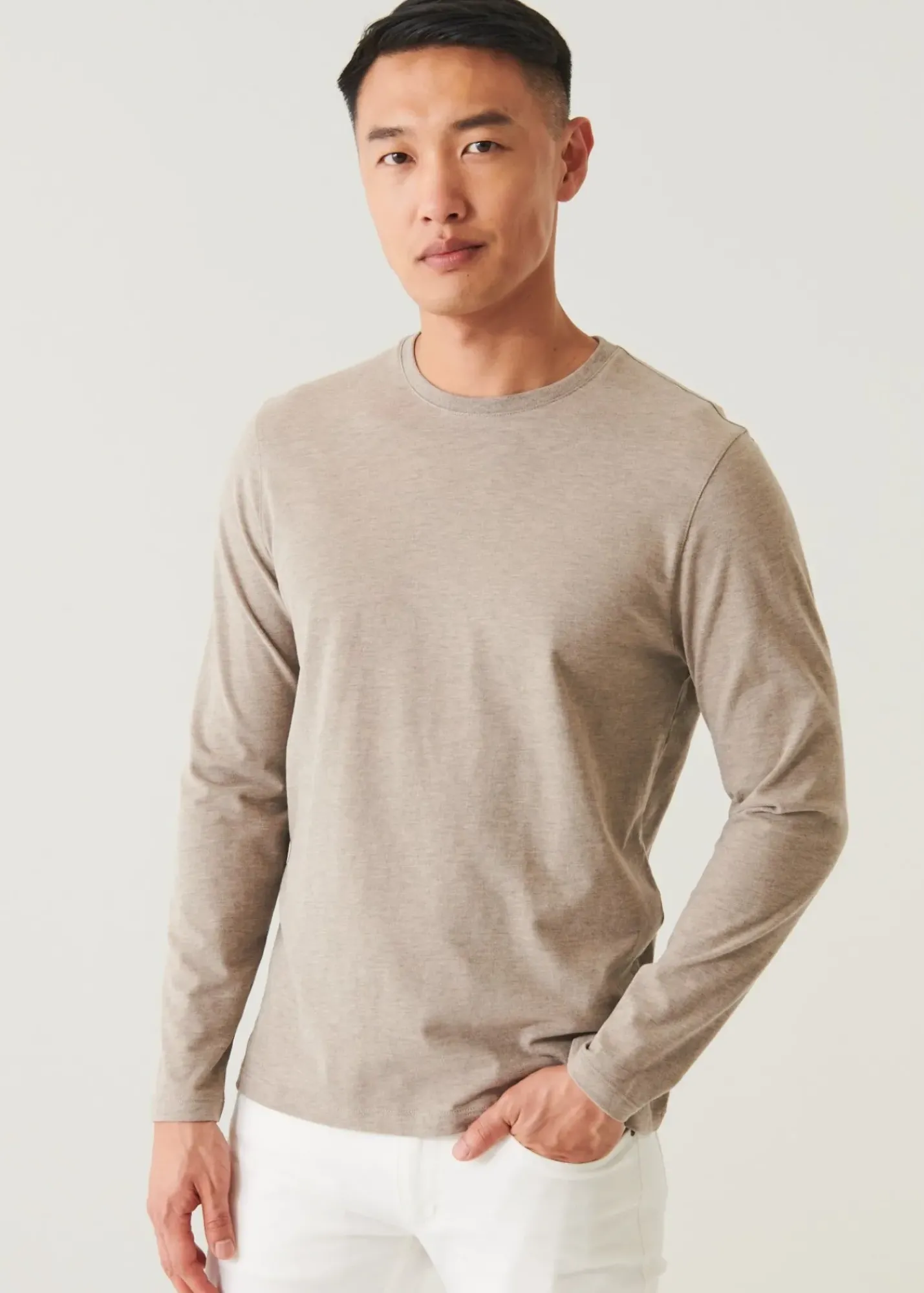 PATRICK ASSARAF Pima Cotton Stretch Overdye T-Shirt|Men T-Shirts