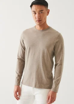 PATRICK ASSARAF Pima Cotton Stretch Overdye T-Shirt|Men T-Shirts