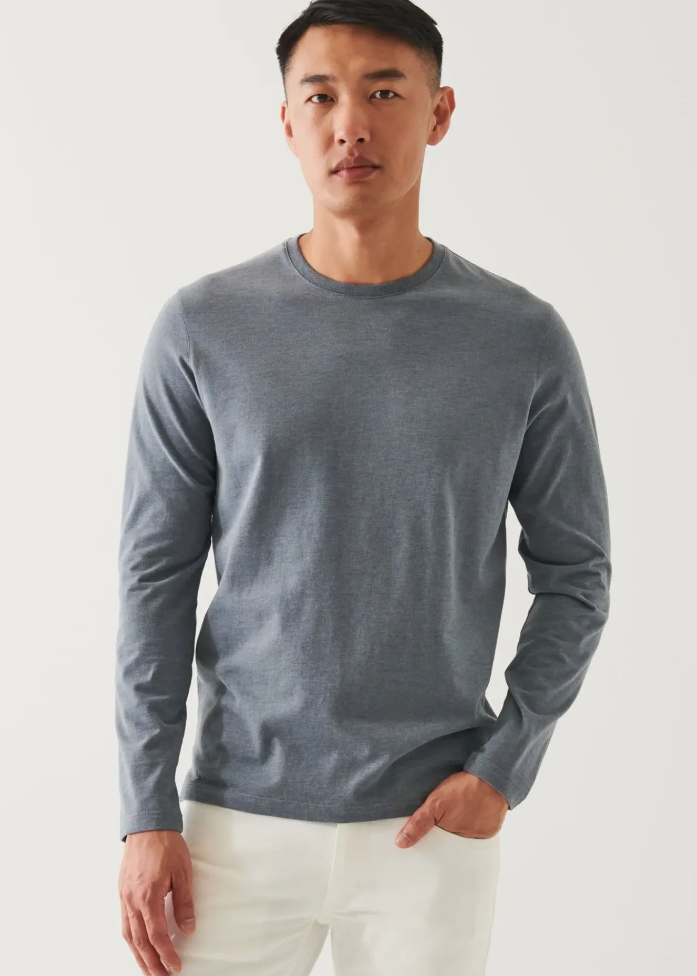 PATRICK ASSARAF Pima Cotton Stretch Overdye T-Shirt|Men T-Shirts