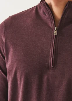 PATRICK ASSARAF Pima Cotton Stretch Overdye Quarter Zip|Men Sweatshirts & Hoodies