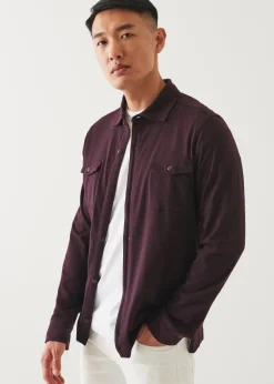 PATRICK ASSARAF Pima Cotton Stretch Overshirt|Men Shirt Jackets