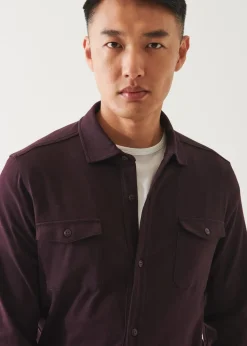 PATRICK ASSARAF Pima Cotton Stretch Overshirt|Men Shirt Jackets