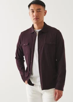 PATRICK ASSARAF Pima Cotton Stretch Overshirt|Men Shirt Jackets