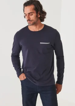 PATRICK ASSARAF Pima Cotton Stretch Pocket T-Shirt|Men T-Shirts