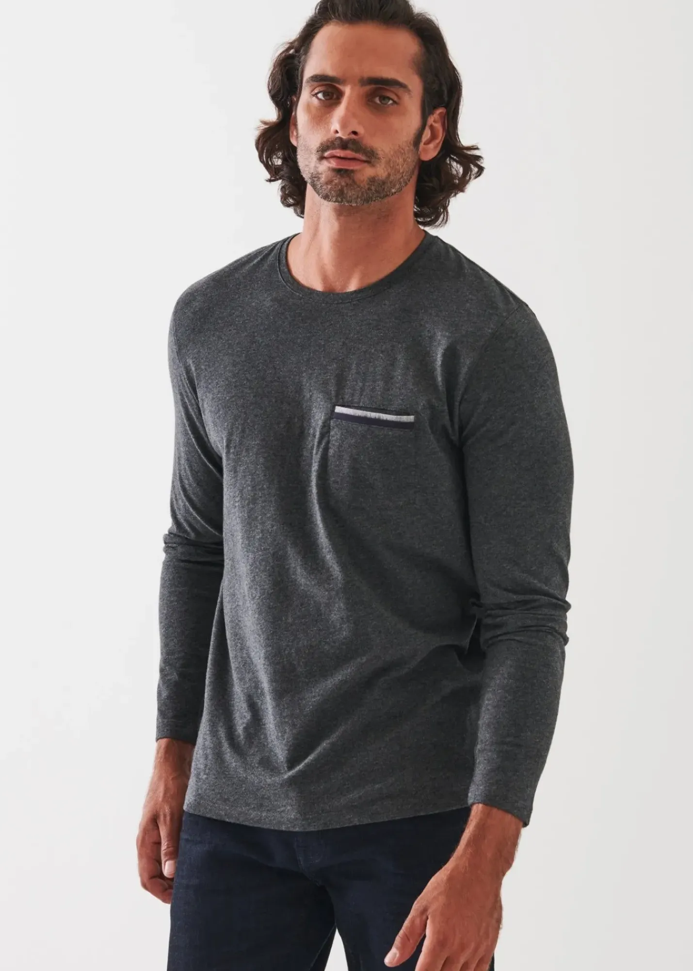 PATRICK ASSARAF Pima Cotton Stretch Pocket T-Shirt|Men T-Shirts