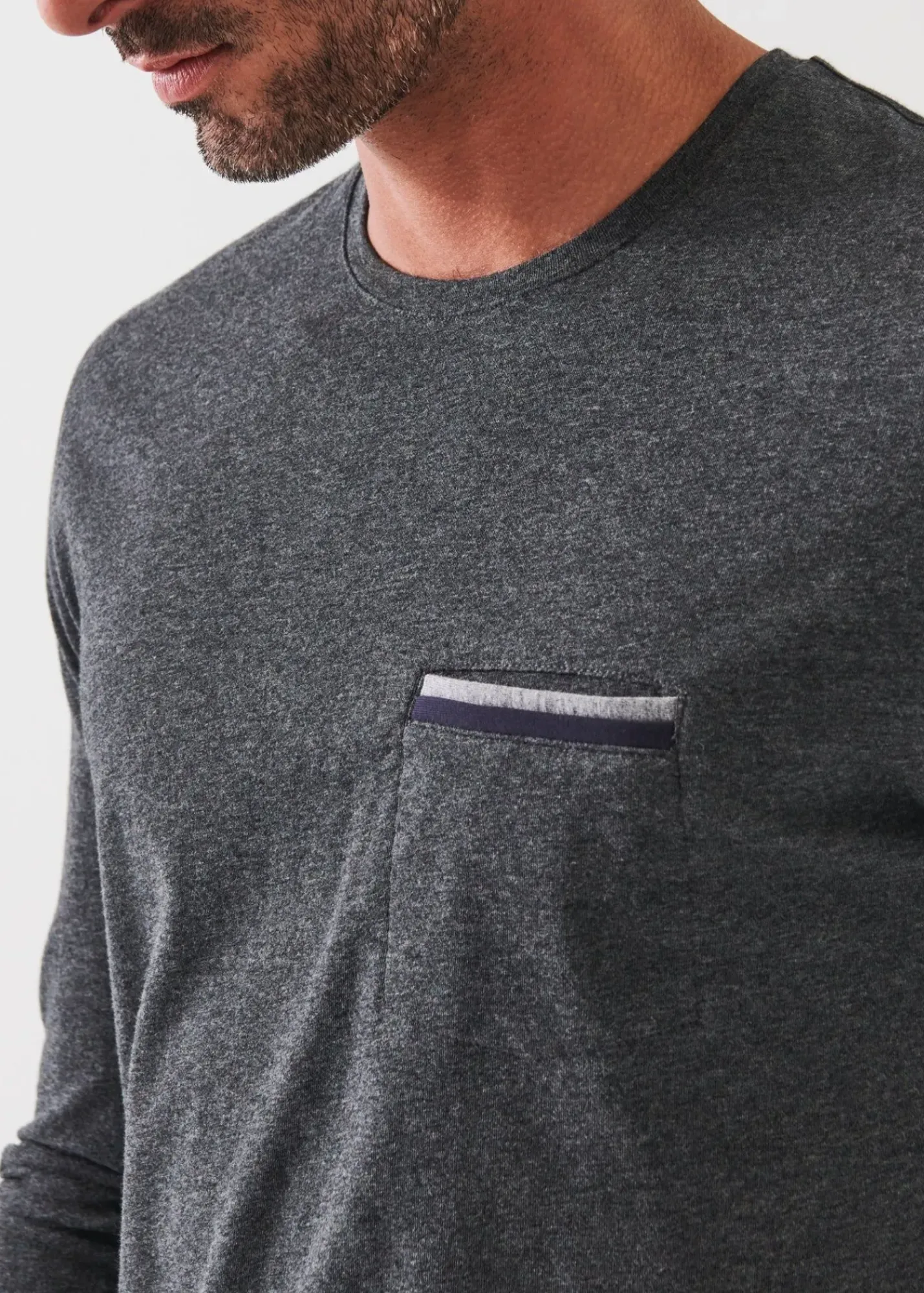 PATRICK ASSARAF Pima Cotton Stretch Pocket T-Shirt|Men T-Shirts