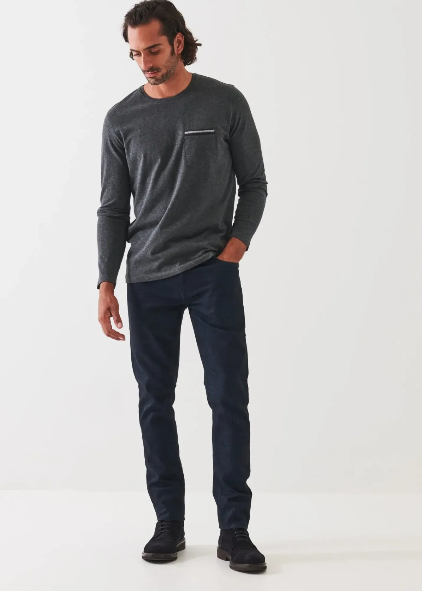 PATRICK ASSARAF Pima Cotton Stretch Pocket T-Shirt|Men T-Shirts