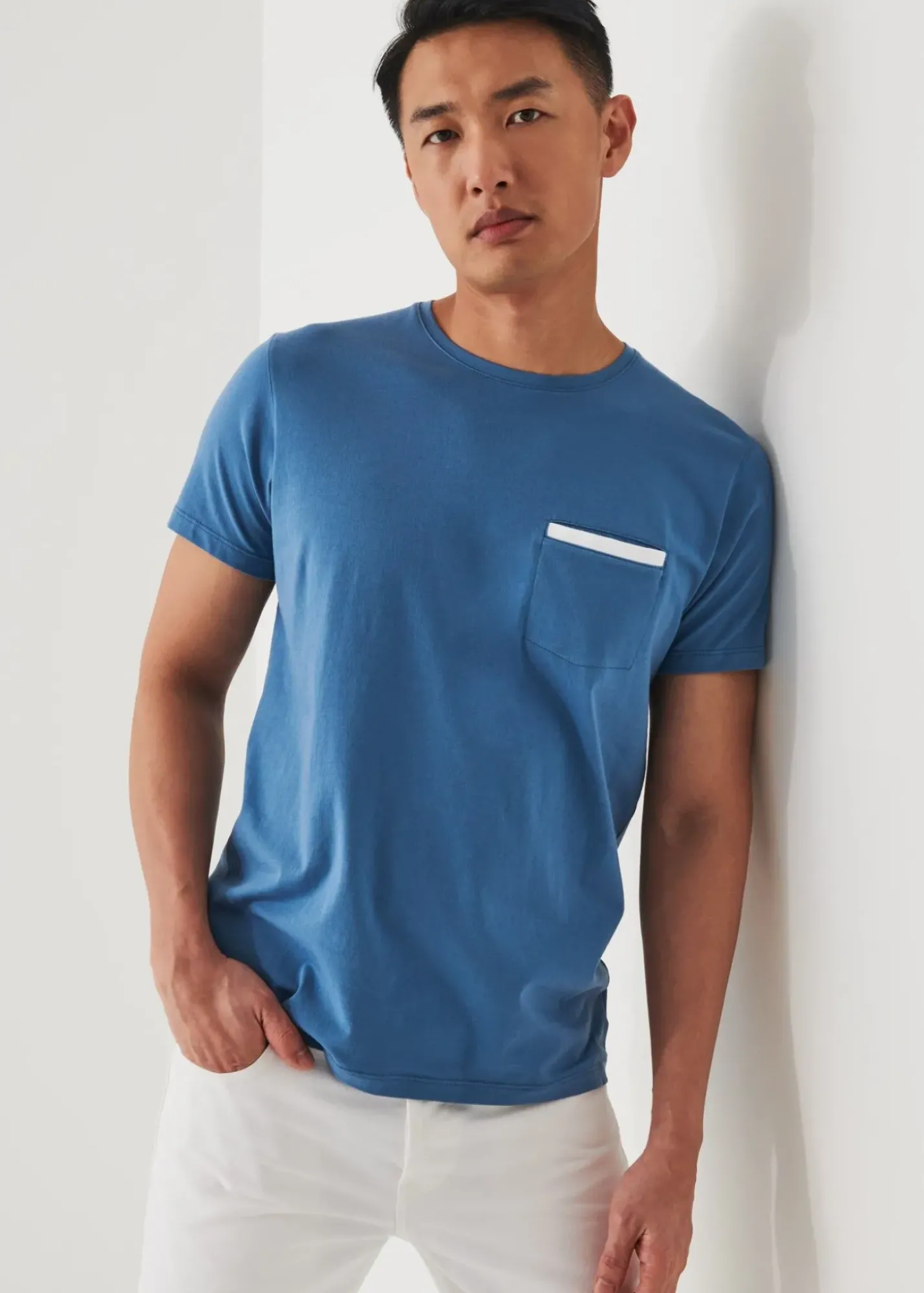 PATRICK ASSARAF Pima Cotton Stretch Pocket T-Shirt|Men T-Shirts
