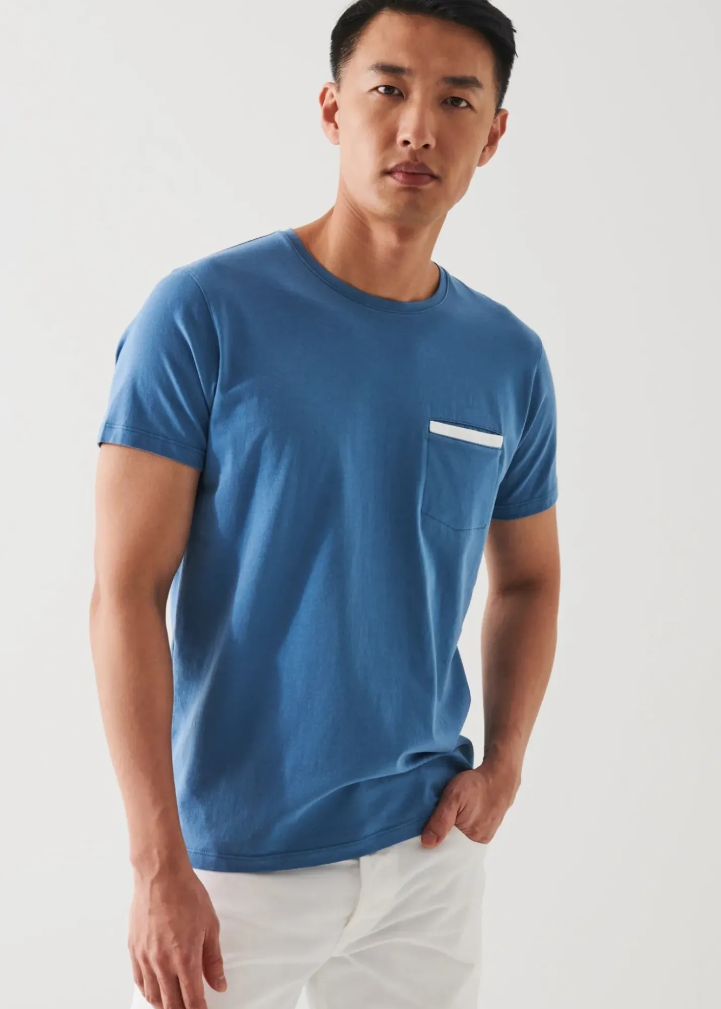 PATRICK ASSARAF Pima Cotton Stretch Pocket T-Shirt|Men T-Shirts