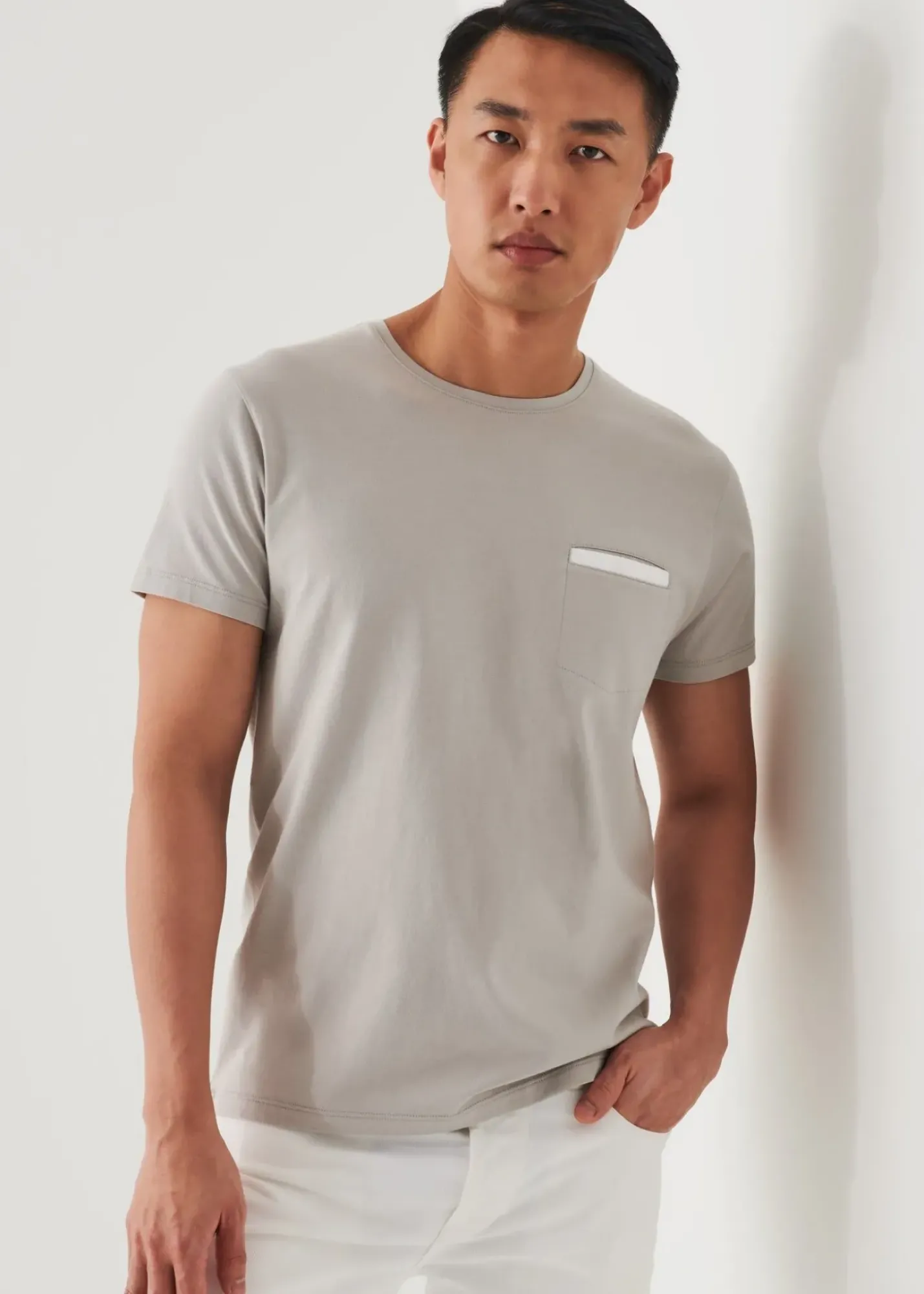PATRICK ASSARAF Pima Cotton Stretch Pocket T-Shirt|Men T-Shirts