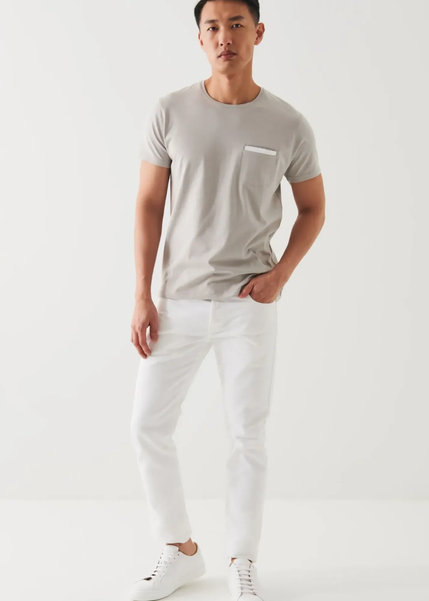 PATRICK ASSARAF Pima Cotton Stretch Pocket T-Shirt|Men T-Shirts