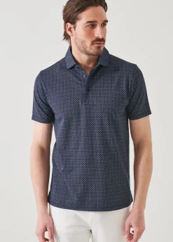PATRICK ASSARAF Pima Cotton Stretch Printed Polo|Men Polos