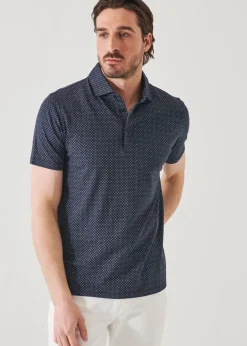PATRICK ASSARAF Pima Cotton Stretch Printed Polo|Men Polos