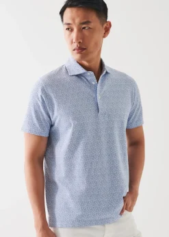 PATRICK ASSARAF Pima Cotton Stretch Printed Polo|Men Polos