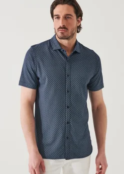 PATRICK ASSARAF Pima Cotton Stretch Printed Shirt|Men Shirts