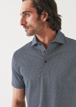 PATRICK ASSARAF Pima Cotton Stretch Printed Polo|Men Polos