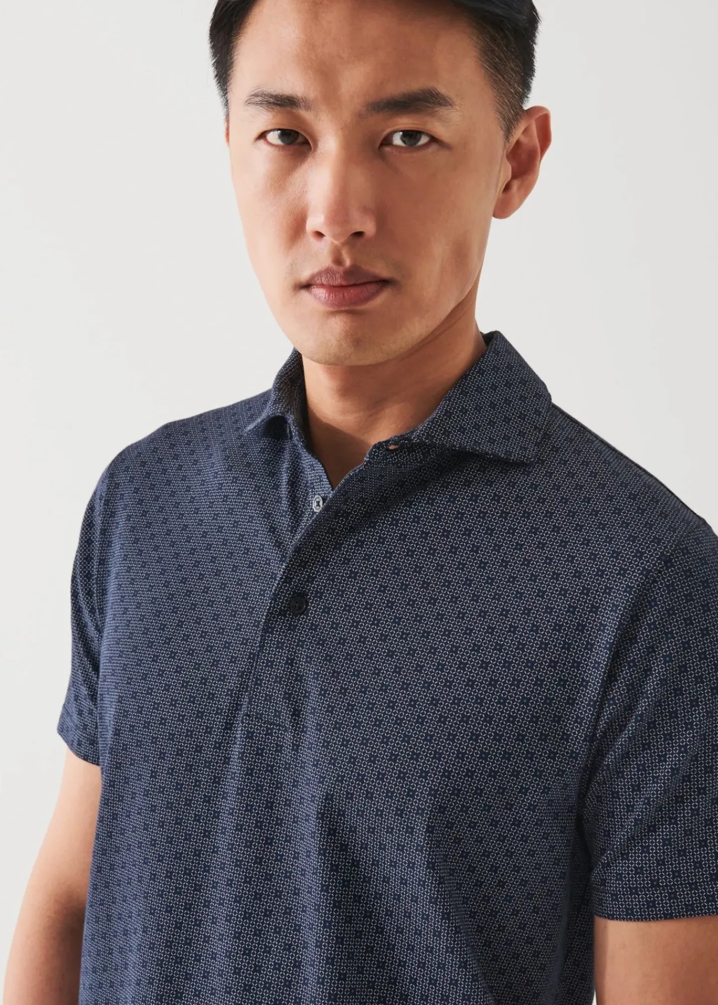 PATRICK ASSARAF Pima Cotton Stretch Printed Polo|Men Polos