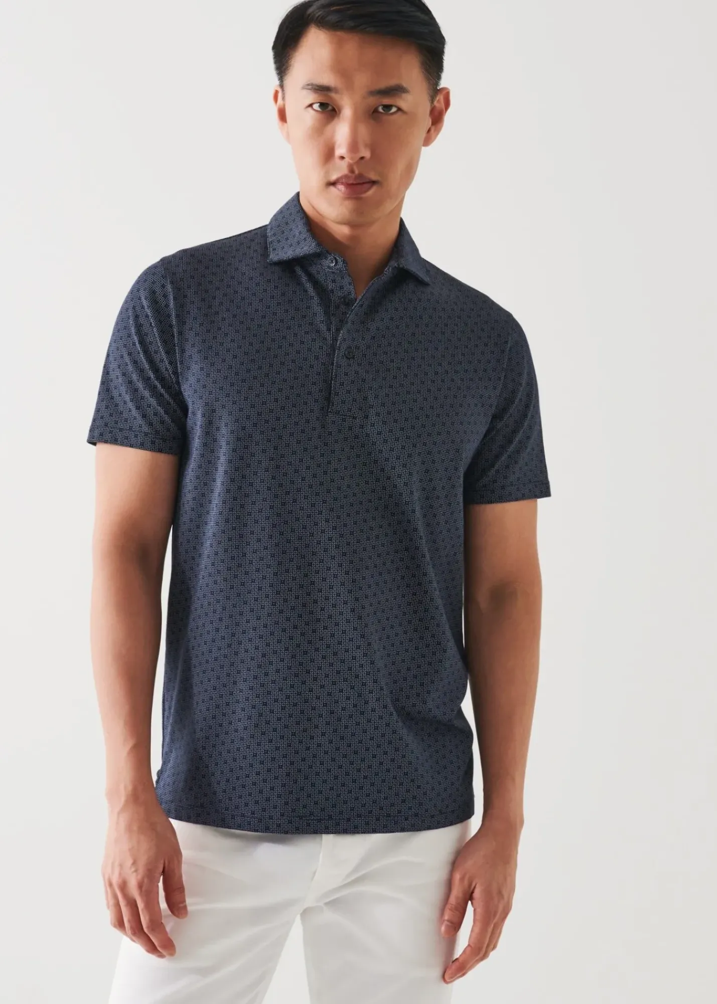 PATRICK ASSARAF Pima Cotton Stretch Printed Polo|Men Polos