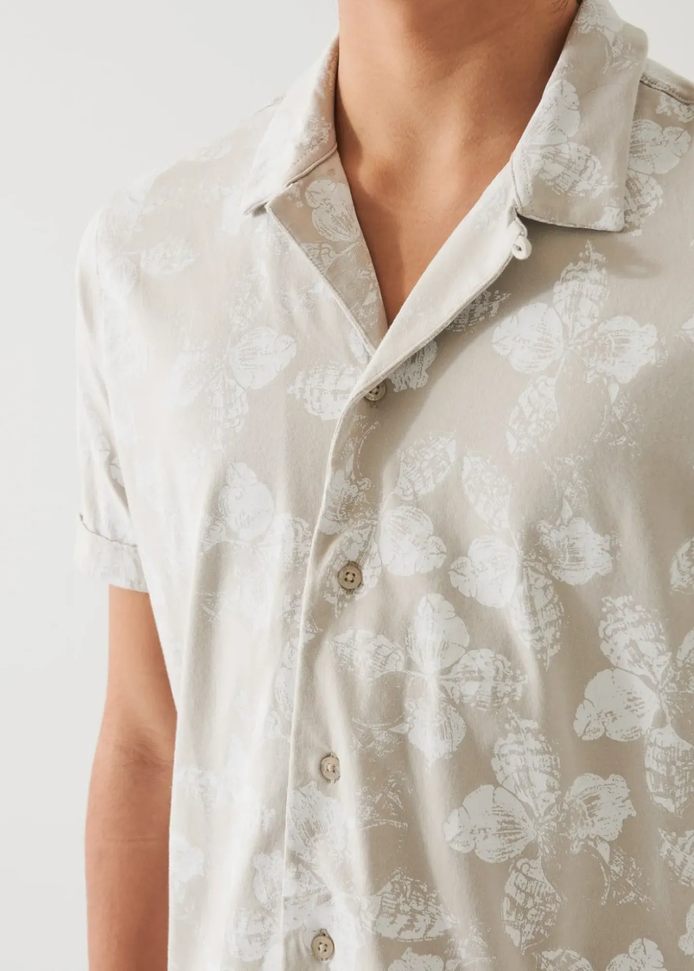 PATRICK ASSARAF Pima Cotton Stretch Printed Camp Shirt|Men Shirts
