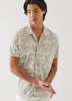 PATRICK ASSARAF Pima Cotton Stretch Printed Camp Shirt|Men Shirts