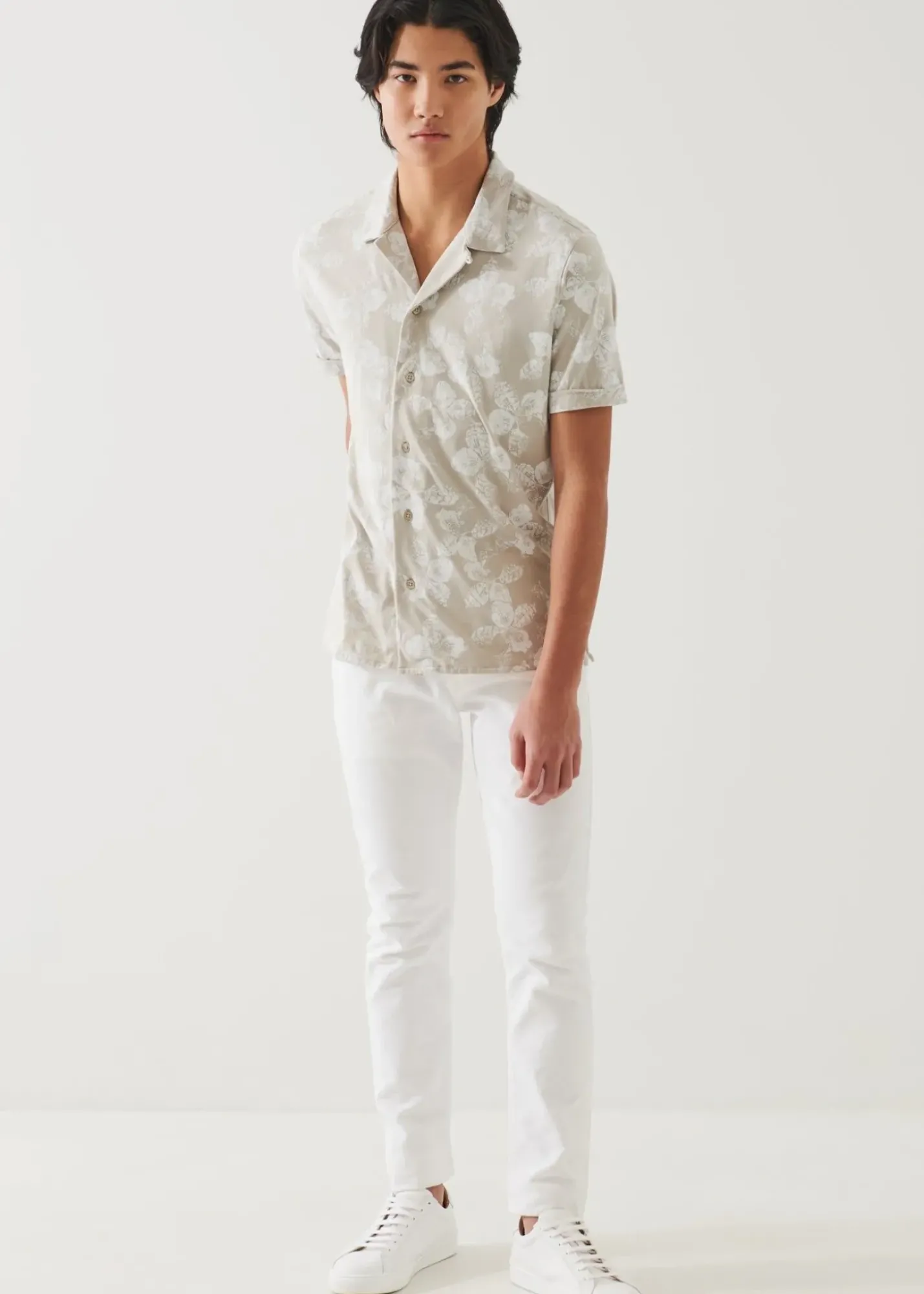 PATRICK ASSARAF Pima Cotton Stretch Printed Camp Shirt|Men Shirts