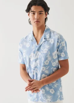 PATRICK ASSARAF Pima Cotton Stretch Printed Camp Shirt|Men Shirts