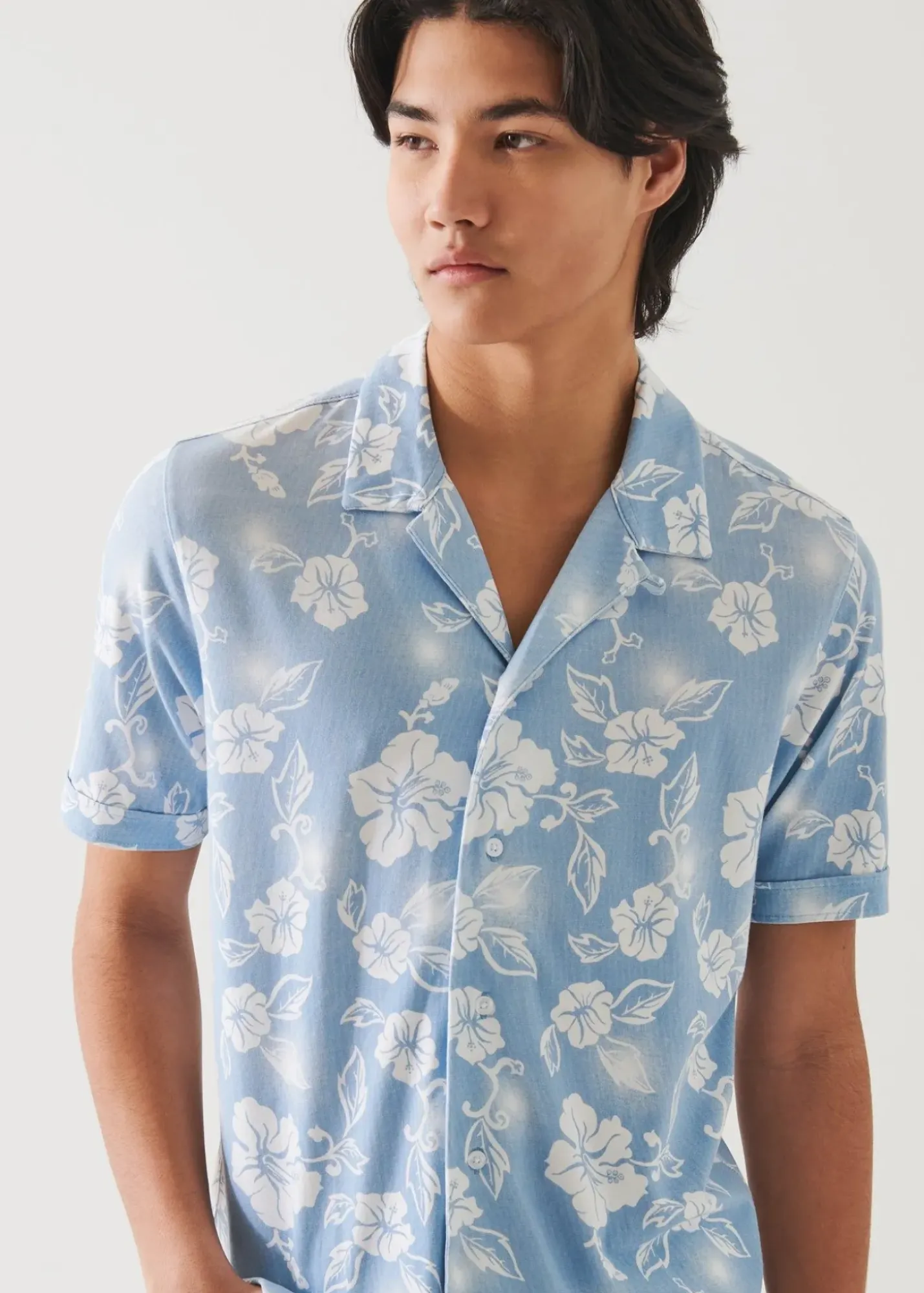PATRICK ASSARAF Pima Cotton Stretch Printed Camp Shirt|Men Shirts