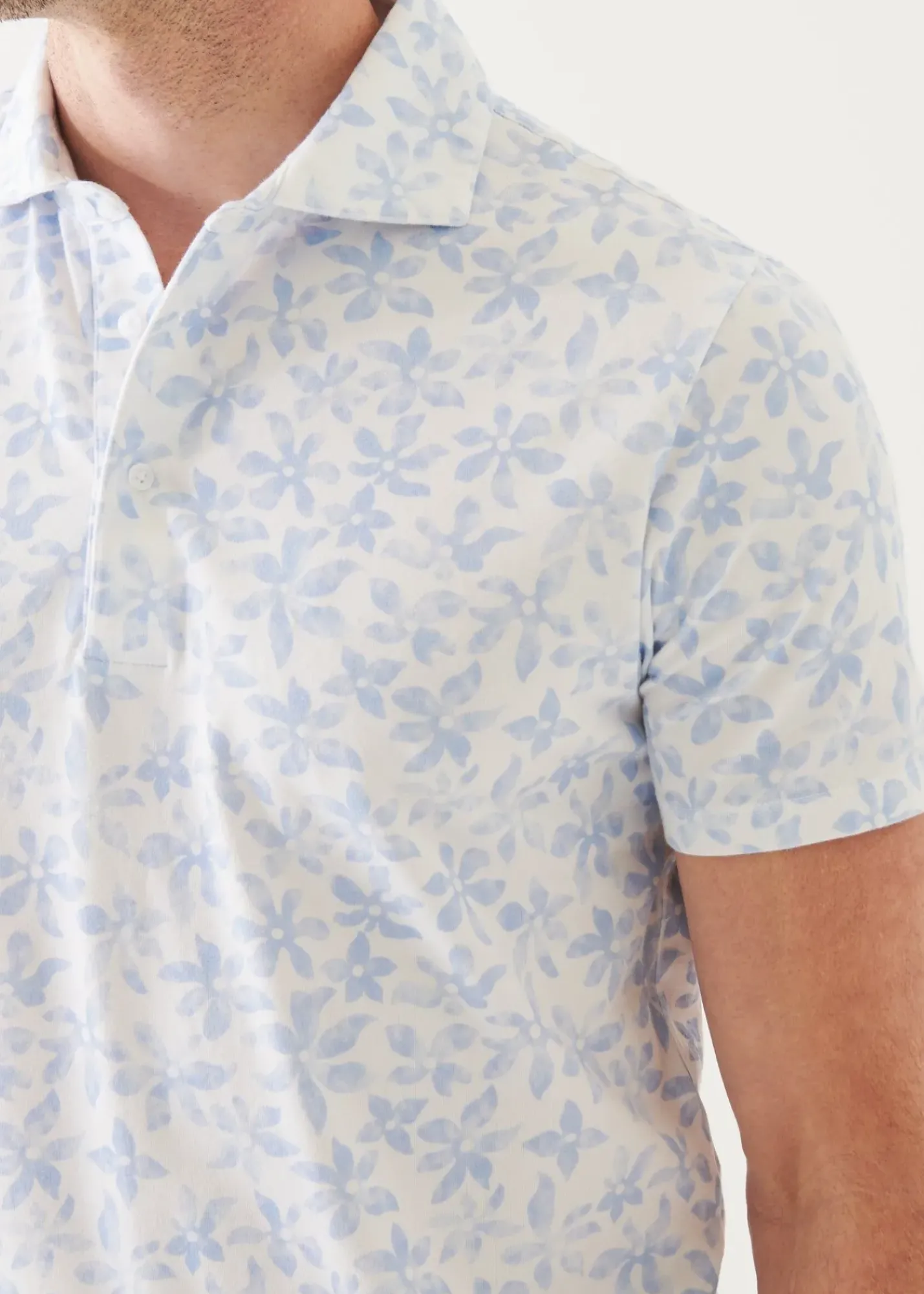 PATRICK ASSARAF Pima Cotton Stretch Printed Polo|Men Polos