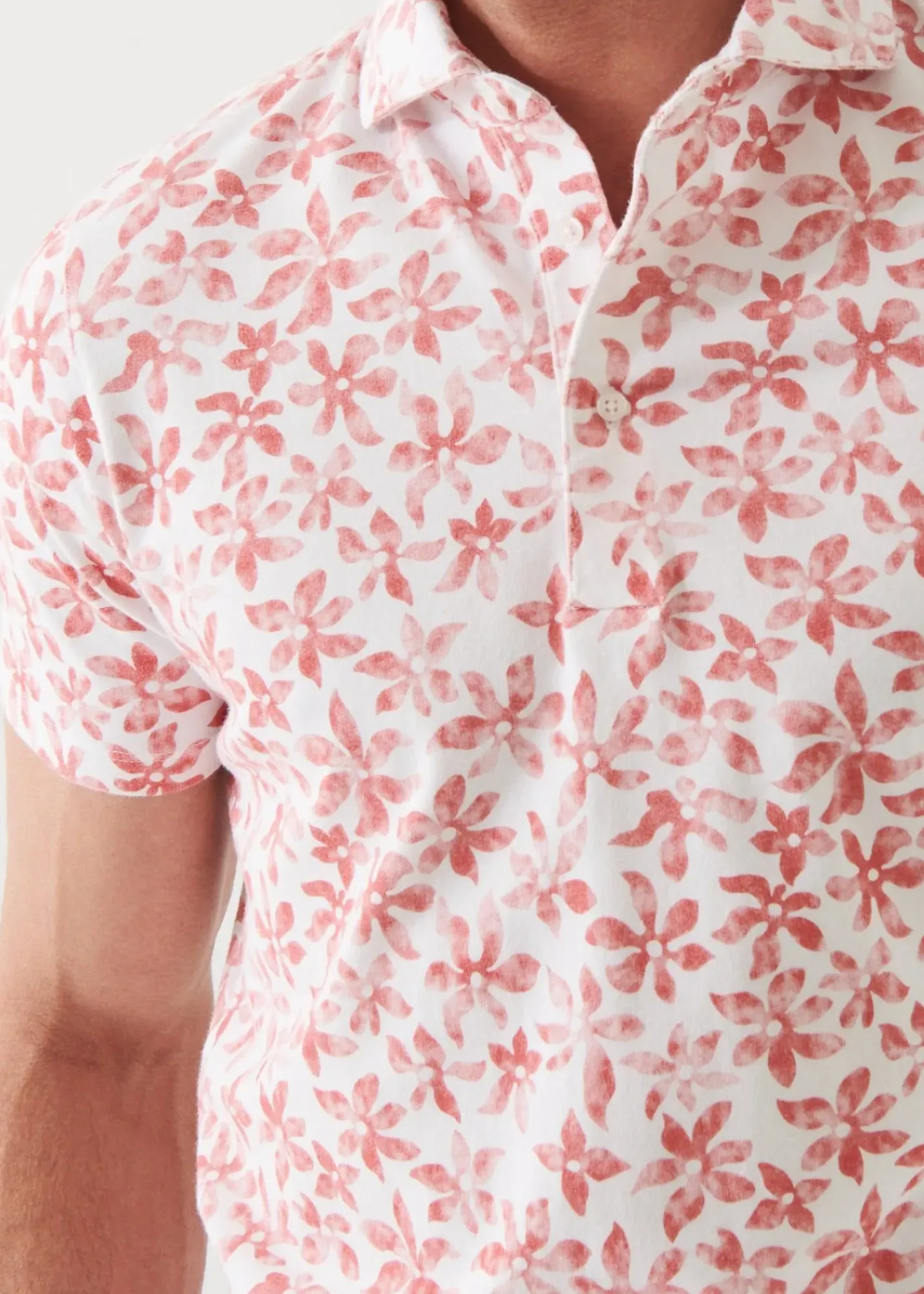 PATRICK ASSARAF Pima Cotton Stretch Printed Polo|Men Polos