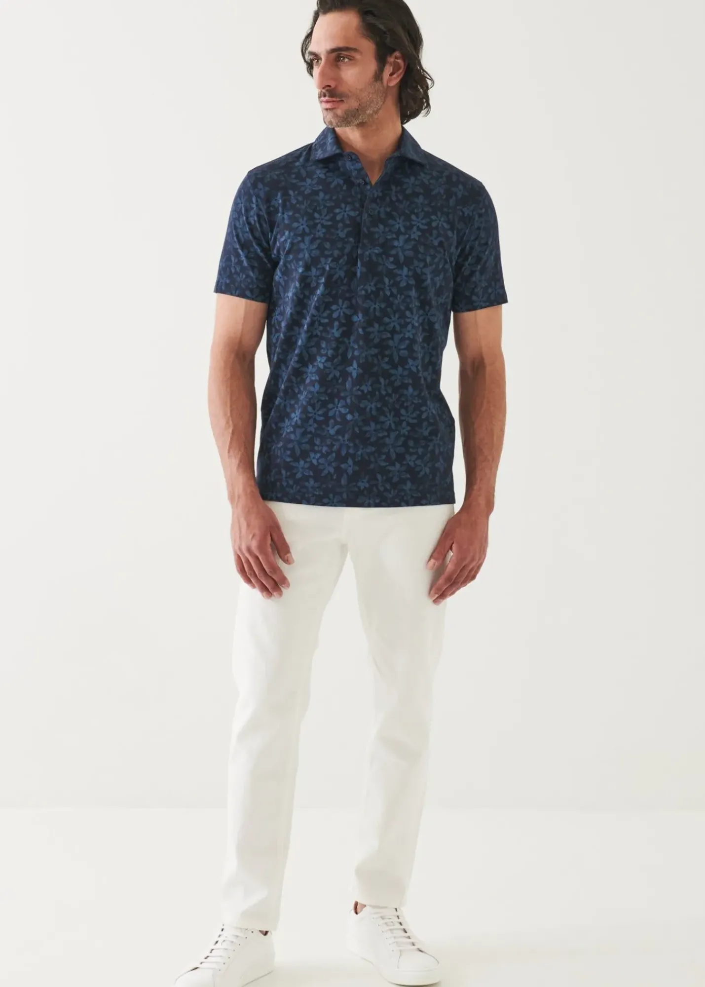 PATRICK ASSARAF Pima Cotton Stretch Printed Polo|Men Polos