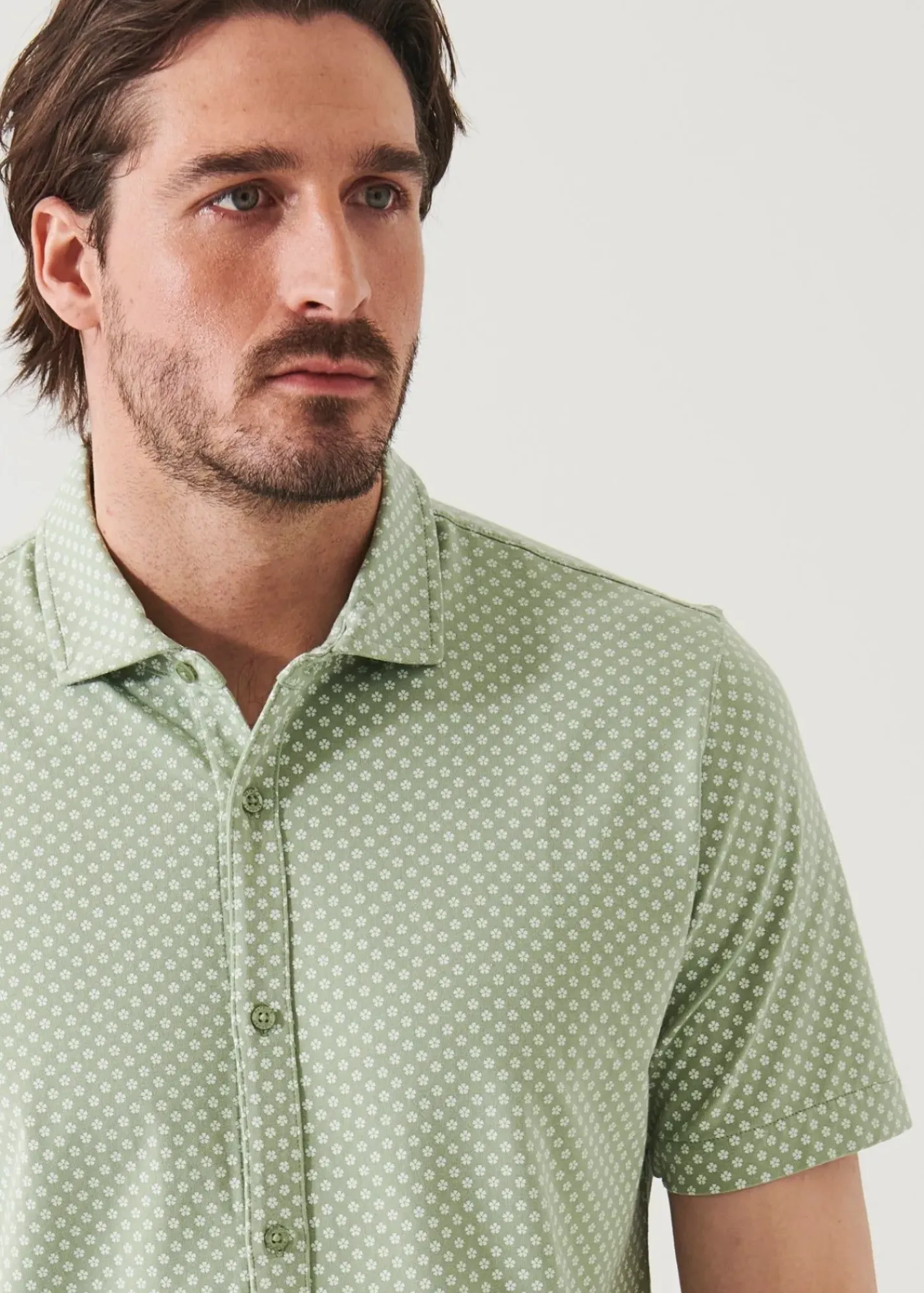 PATRICK ASSARAF Pima Cotton Stretch Printed Shirt|Men Shirts