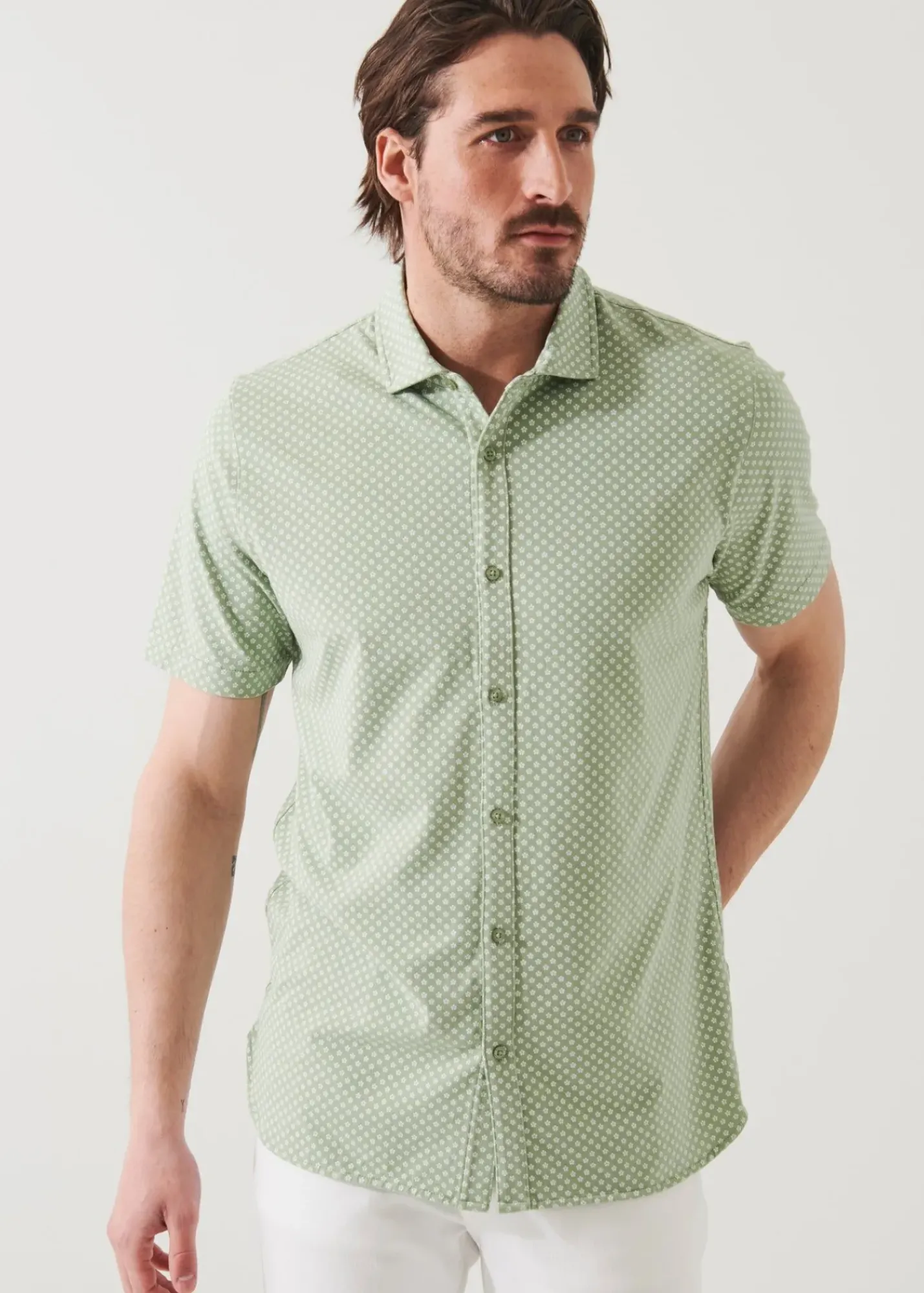 PATRICK ASSARAF Pima Cotton Stretch Printed Shirt|Men Shirts