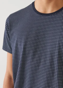 PATRICK ASSARAF Pima Cotton Stretch Printed T-Shirt|Men T-Shirts