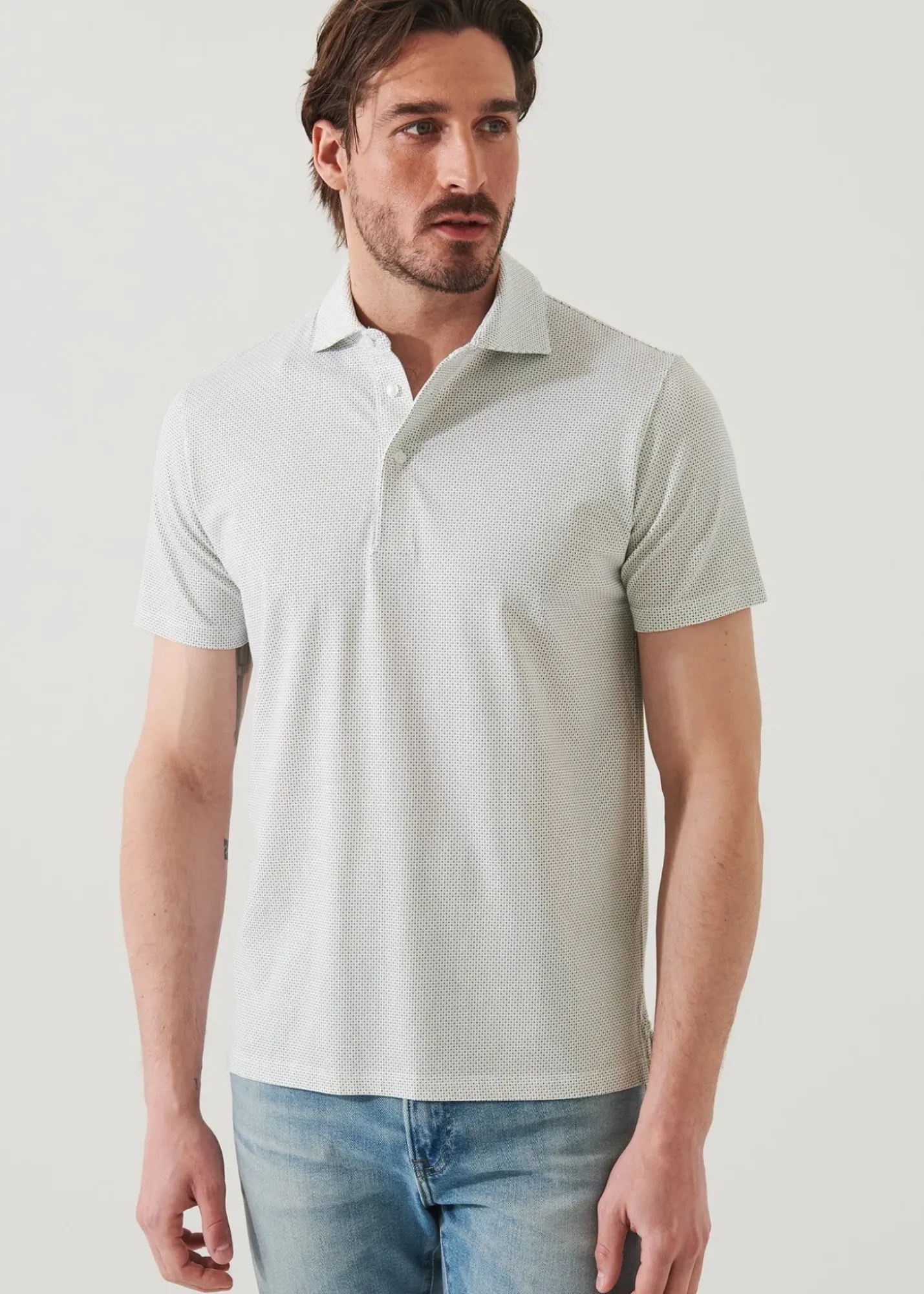 PATRICK ASSARAF Pima Cotton Stretch Printed Polo|Men Polos