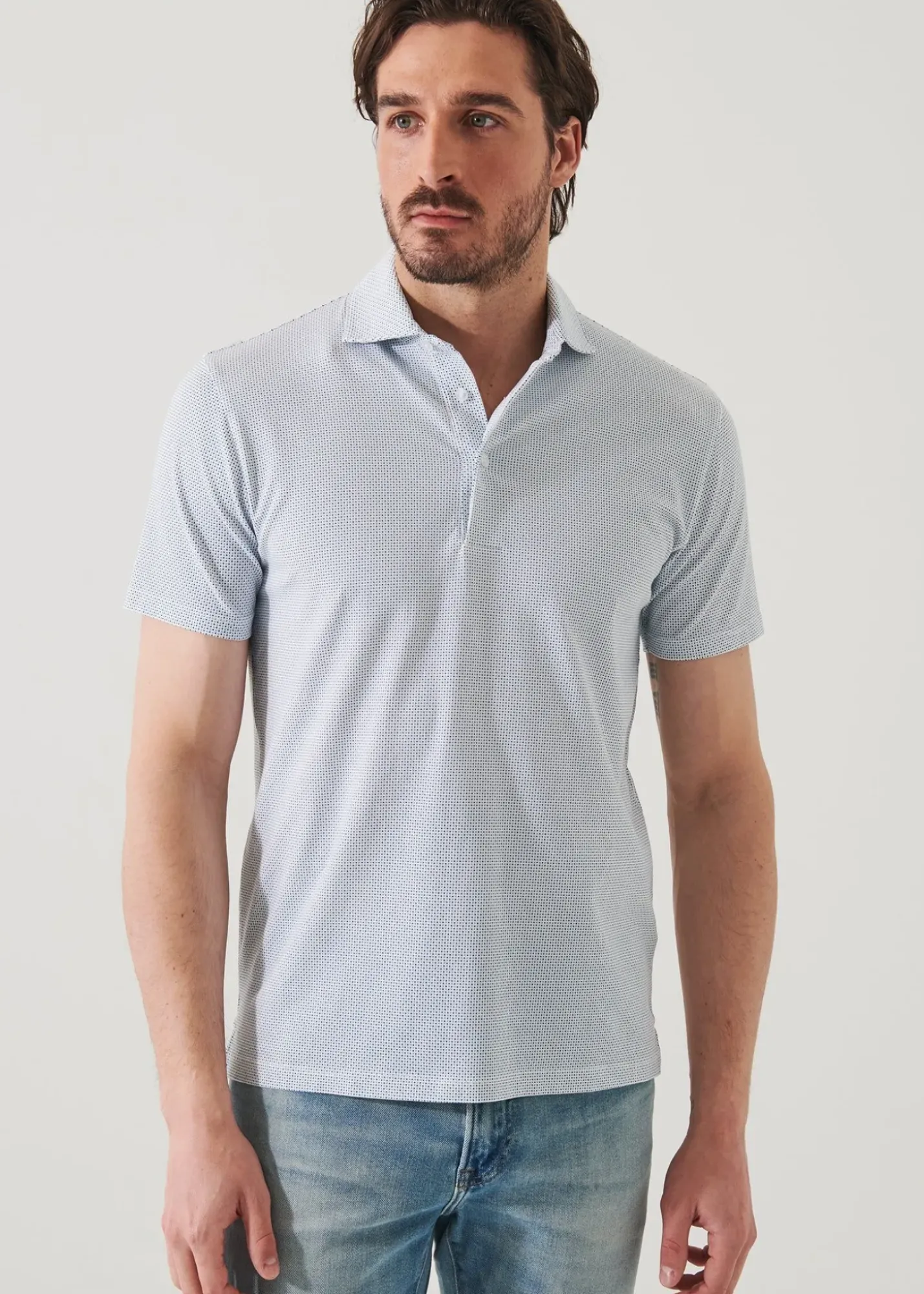 PATRICK ASSARAF Pima Cotton Stretch Printed Polo|Men Polos