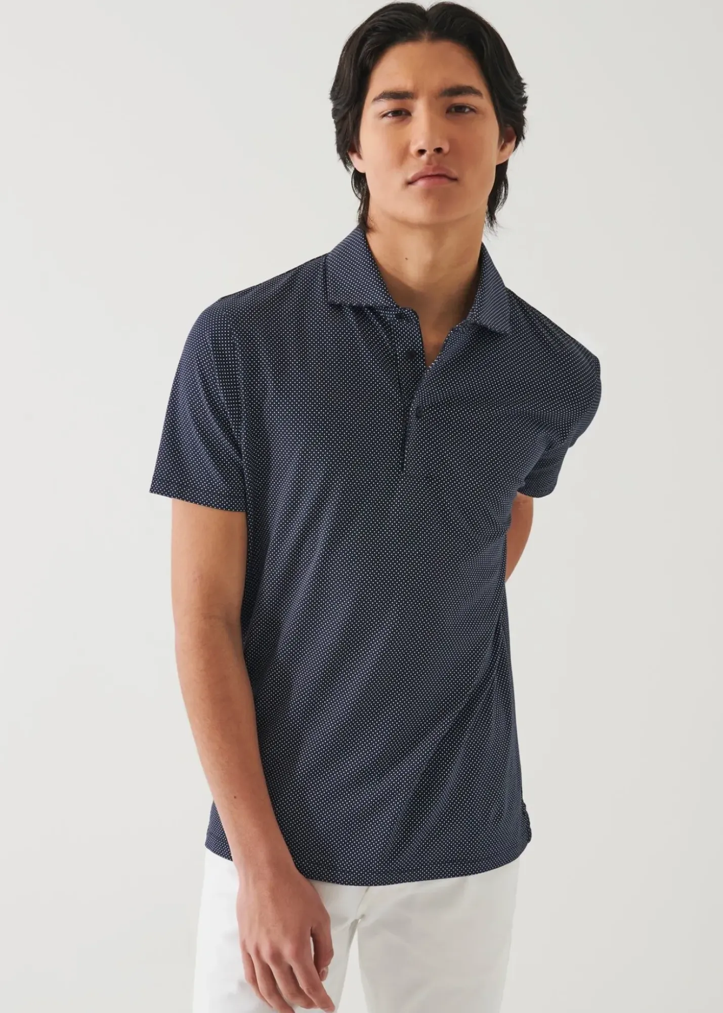 PATRICK ASSARAF Pima Cotton Stretch Printed Polo|Men Polos