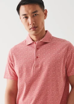 PATRICK ASSARAF Pima Cotton Stretch Printed Polo|Men Knitwear