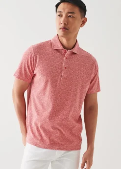 PATRICK ASSARAF Pima Cotton Stretch Printed Polo|Men Knitwear