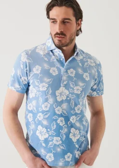 PATRICK ASSARAF Pima Cotton Stretch Printed Polo|Men Polos