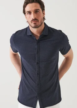 PATRICK ASSARAF Pima Cotton Stretch Printed Shirt|Men Shirts