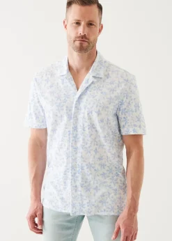 PATRICK ASSARAF Pima Cotton Stretch Printed Camp Shirt|Men Shirts
