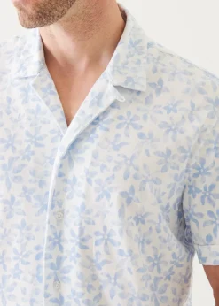 PATRICK ASSARAF Pima Cotton Stretch Printed Camp Shirt|Men Shirts