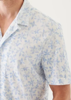 PATRICK ASSARAF Pima Cotton Stretch Printed Camp Shirt|Men Shirts