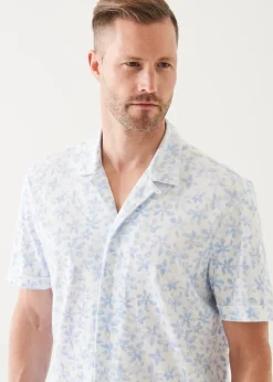PATRICK ASSARAF Pima Cotton Stretch Printed Camp Shirt|Men Shirts