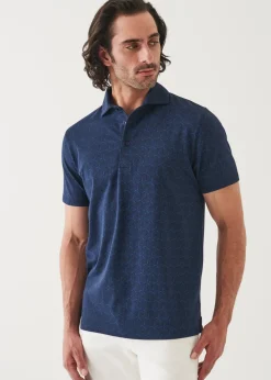 PATRICK ASSARAF Pima Cotton Stretch Printed Polo|Men Polos