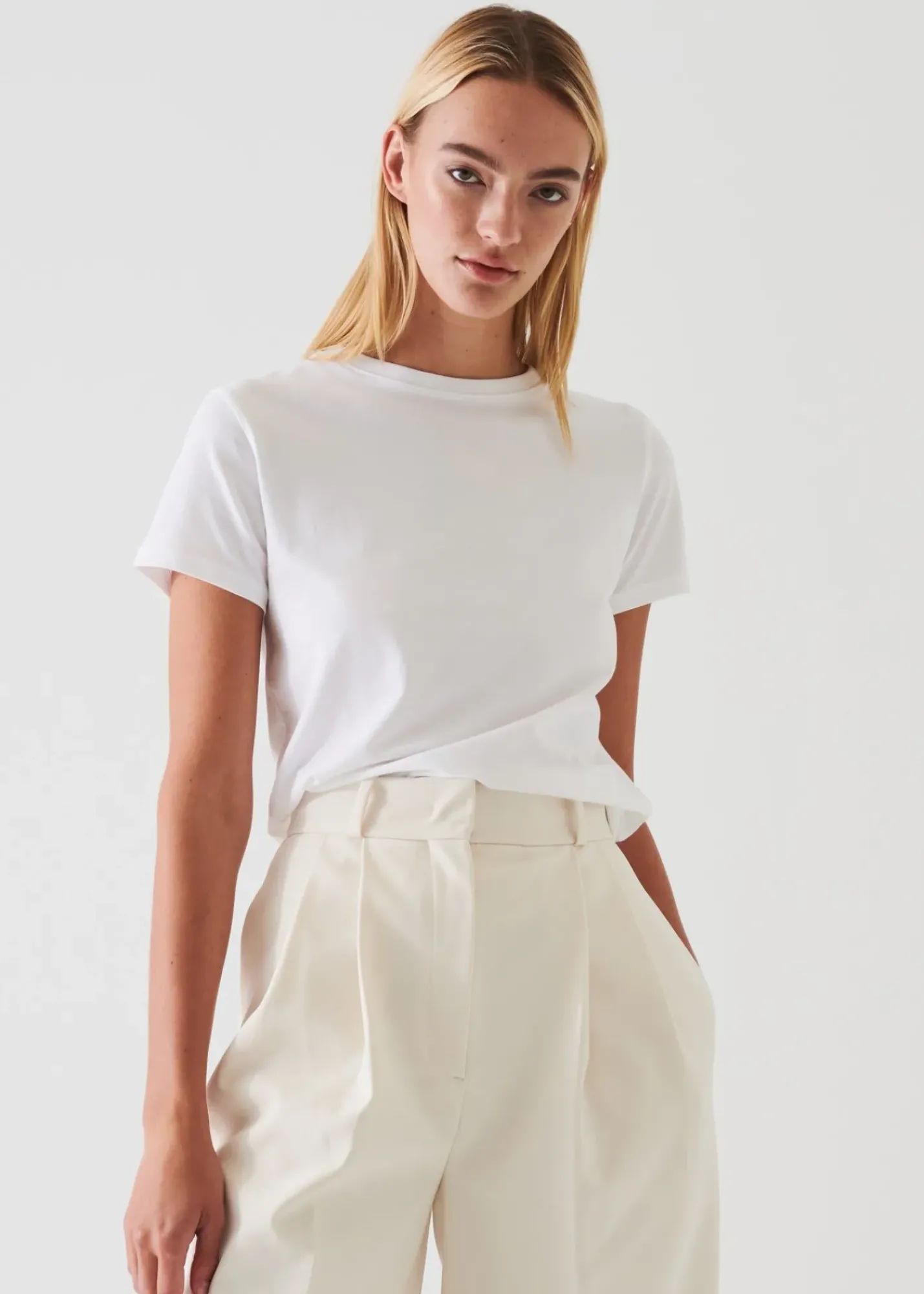 PATRICK ASSARAF Pima Cotton Stretch Slim T-Shirt|Women T-Shirts