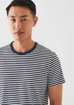 PATRICK ASSARAF Pima Cotton Stretch Striped T-Shirt|Men T-Shirts