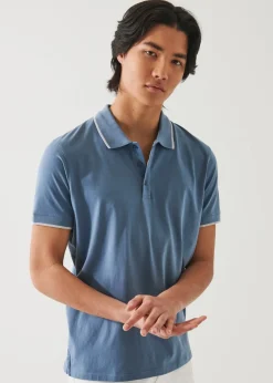PATRICK ASSARAF Pima Cotton Stretch Tipped Polo|Men Polos