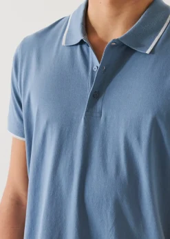 PATRICK ASSARAF Pima Cotton Stretch Tipped Polo|Men Polos