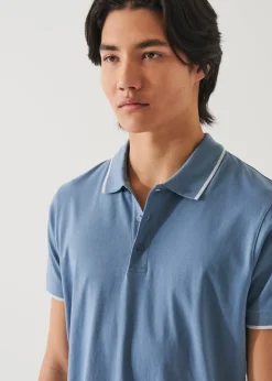 PATRICK ASSARAF Pima Cotton Stretch Tipped Polo|Men Polos